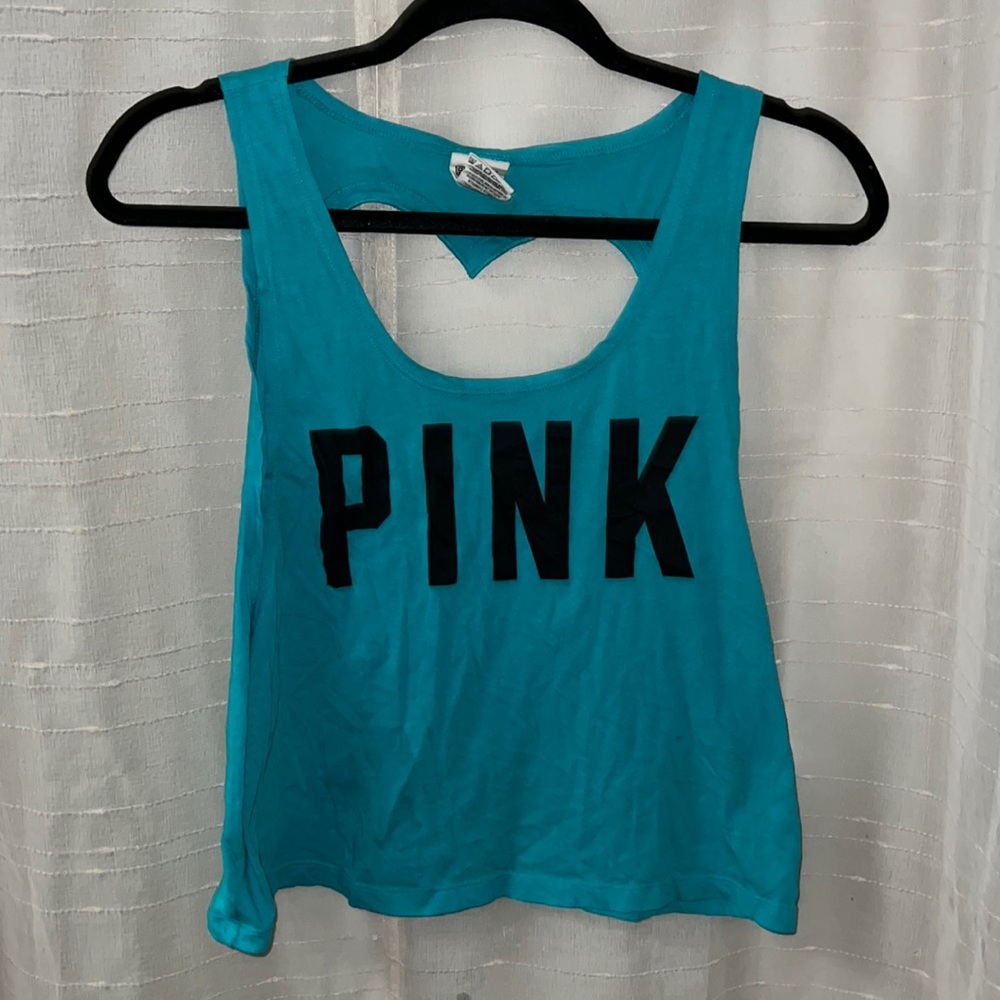 Teal colored Pink tank top